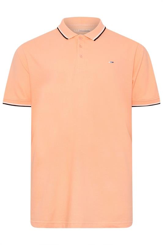 BadRhino Big & Tall Light Orange Tipped Polo Shirt | BadRhino 1