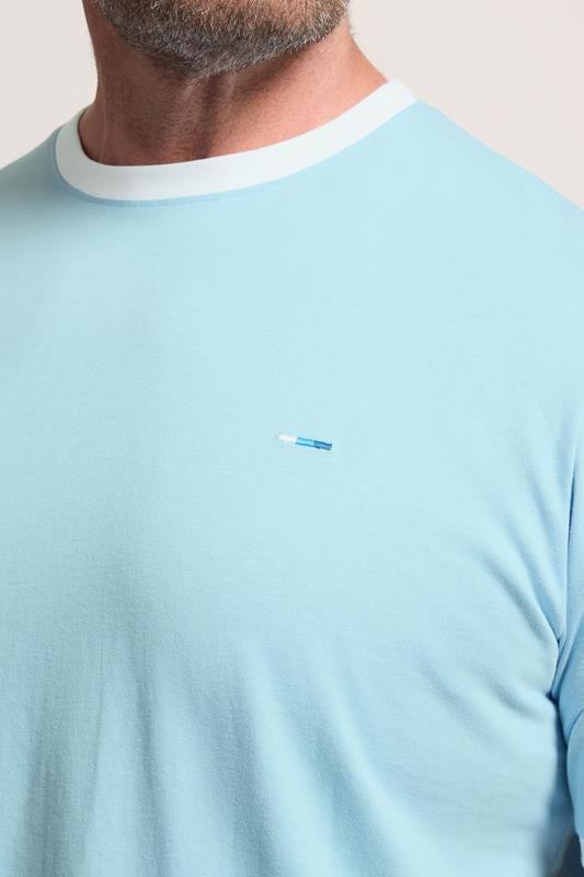 BadRhino Big & Tall Light Blue Extra Long Ringer T-Shirt | BadRhino 4