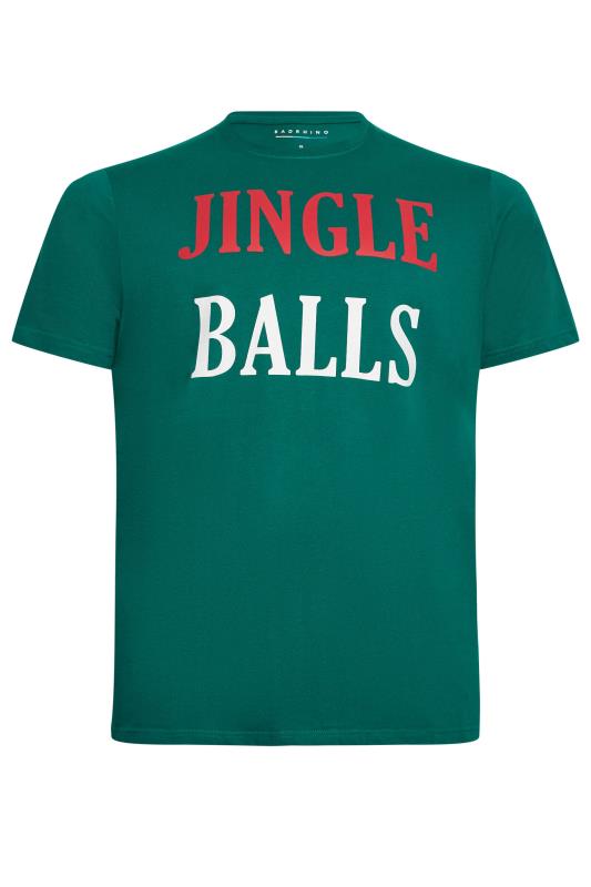 BadRhino Big & Tall Green 'Jingle' Slogan Christmas T-Shirt | BadRhino 5