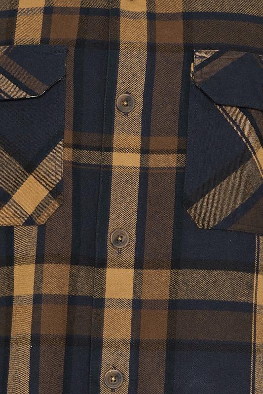 D555 Big & Tall Navy Blue Check Overshirt | BadRhino 3