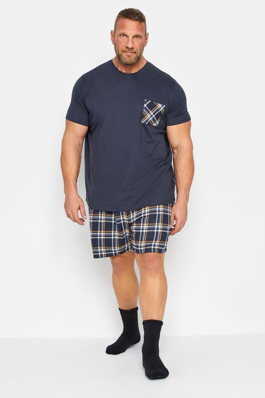 Men's  BadRhino Navy Blue Shorts and T-Shirt Pyjama Set
