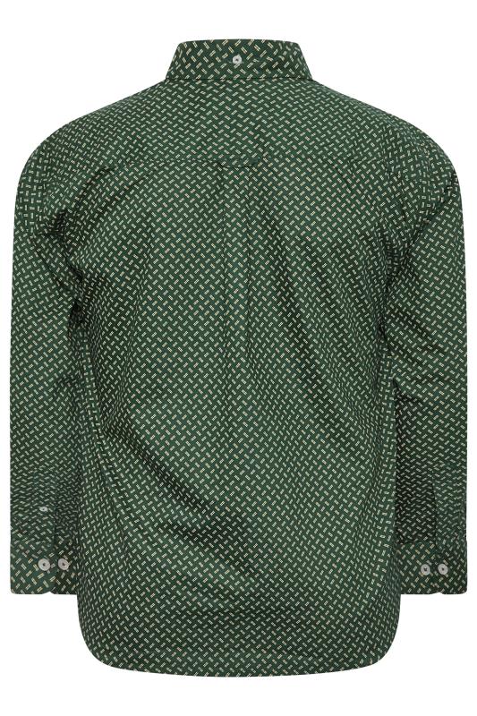 BadRhino Big & Tall Green Geometric Print Party Shirt | BadRhino 3