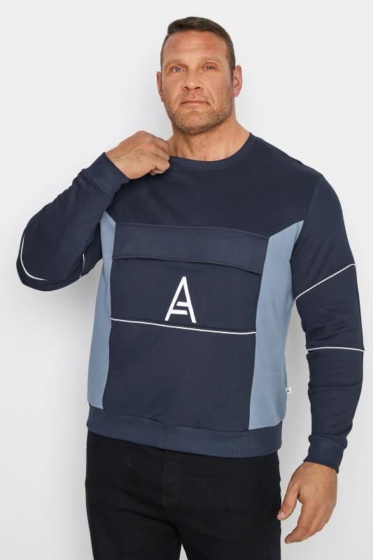 STUDIO A Navy Blue Pocket Sweatshirt | BadRhino 1