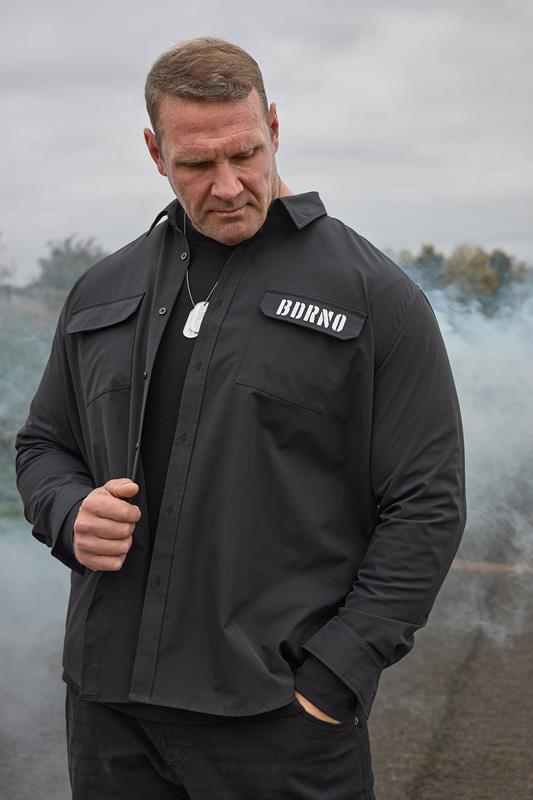 Men's  BadRhino Big & Tall Black Military Ripstop Shirt