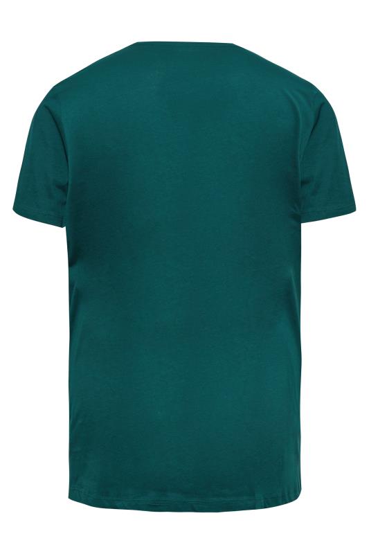 JACK & JONES Big & Tall Teal Green Logo Mountain Print T-Shirt | BadRhino 4