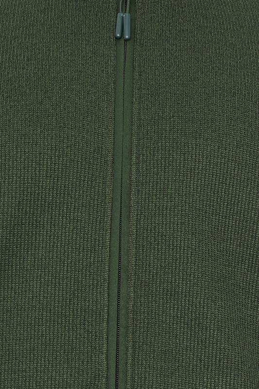 BadRhino Big & Tall Green Full Zip Textured Sweatshirt | BadRhino 8
