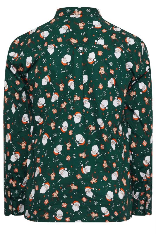 BadRhino Big & Tall Green Santa Print Shirt | BadRhino 5