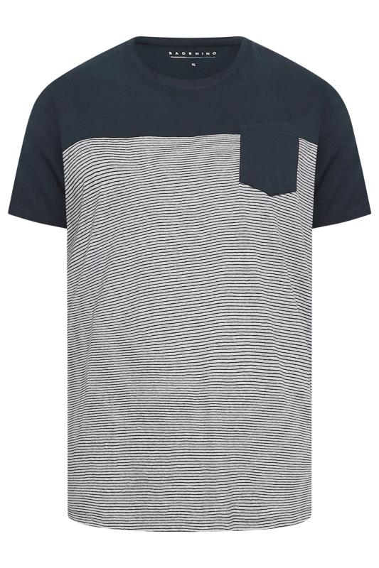 BadRhino Big & Tall Blue Pocket Stripe T-Shirt 4