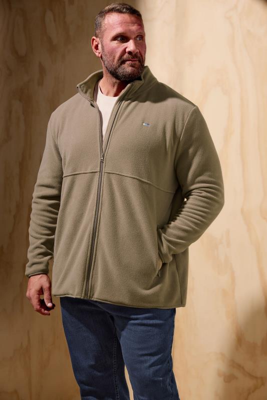 BadRhino Big & Tall Light Brown Essential Zip Through Fleece | BadRhino 1