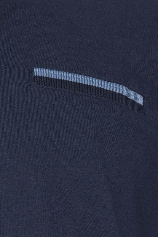 BadRhino Big & Tall Navy Blue Pocket Jacquard Polo Shirt | BadRhino 8
