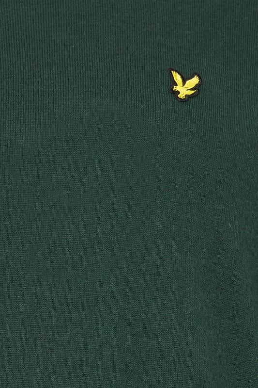 LYLE & SCOTT Big & Tall Dark Green Cotton Merino Crew Neck Jumper | BadRhino 2