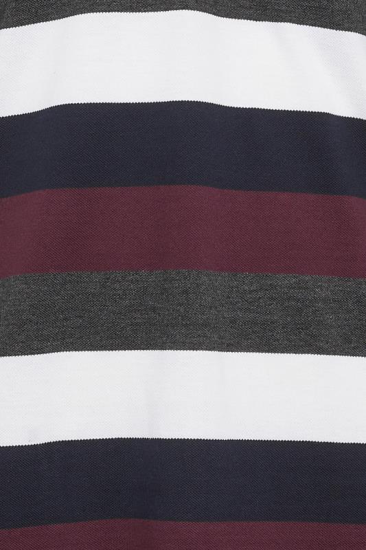 KAM Big & Tall Red Yarn Dye 'Tidepool' Stripe Polo Shirt | BadRhino 4