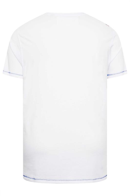 D555 Big & Tall White 'Maui' Surf Print T-Shirt | BadRhino 5