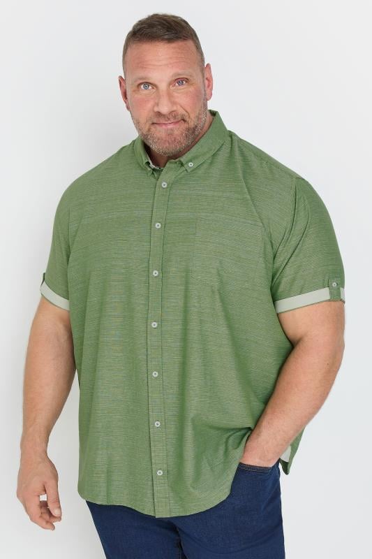 BadRhino Big & Tall Khaki Green Slub Shirt | BadRhino 1