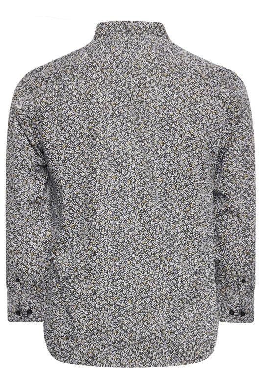 BadRhino Tailoring Big & Tall Premium Black Floral Print Long Sleeve Shirt | BadRhino 5