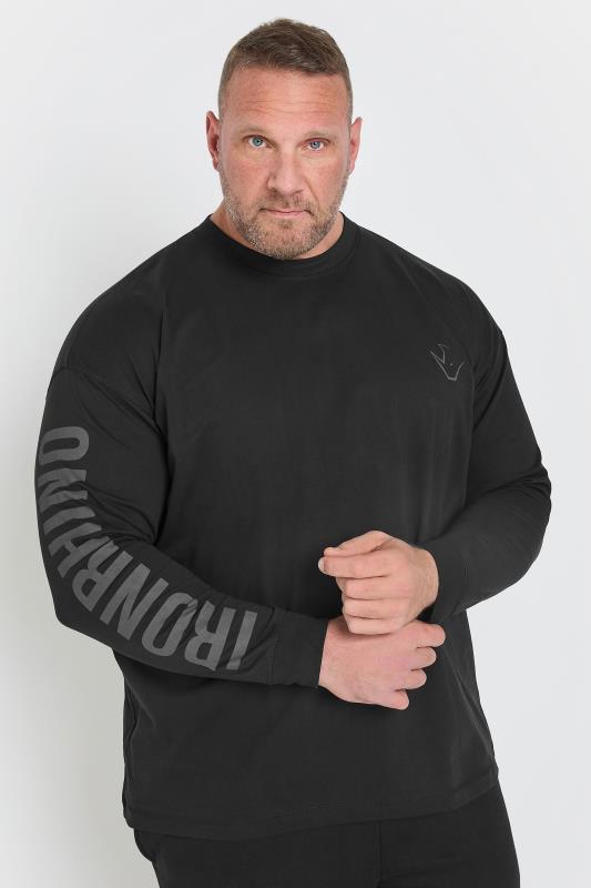 Men's  IronRhino Big & Tall Black Long Sleeve T-Shirt