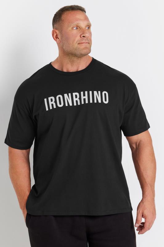 IronRhino Big & Tall Black Chest Print T-Shirt | BadRhino 2