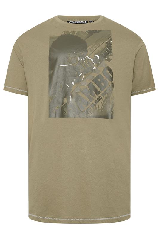 D555 Big & Tall Stone Brown Rambo Print T-Shirt | BadRhino 2