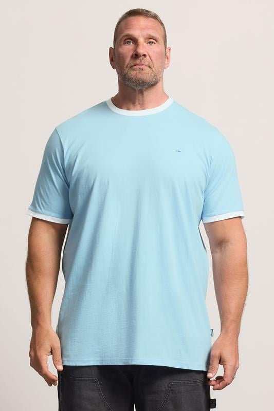  BadRhino Big & Tall Light Blue Extra Long Ringer T-Shirt