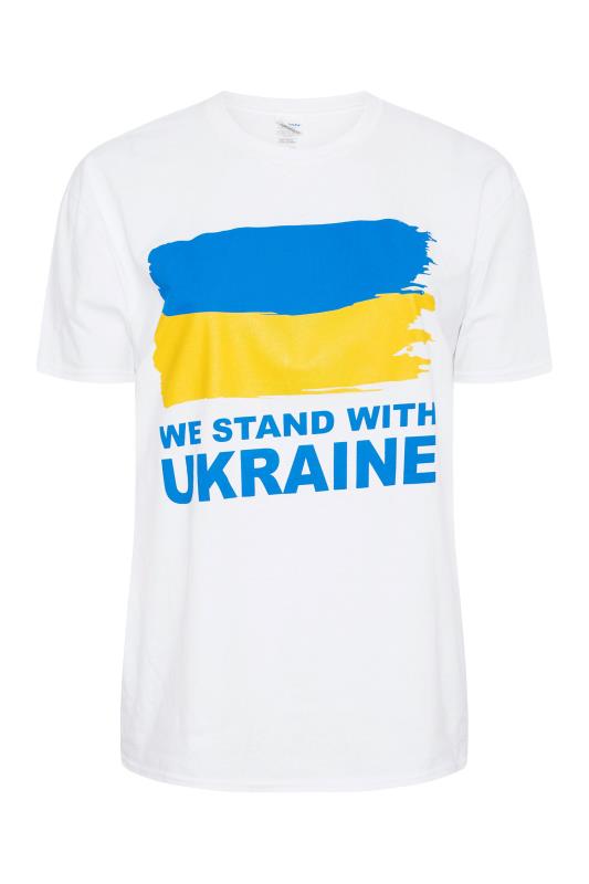 Ukraine Crisis 100% Donation White 'We Stand With Ukraine' T-Shirt | Yours Clothing 3