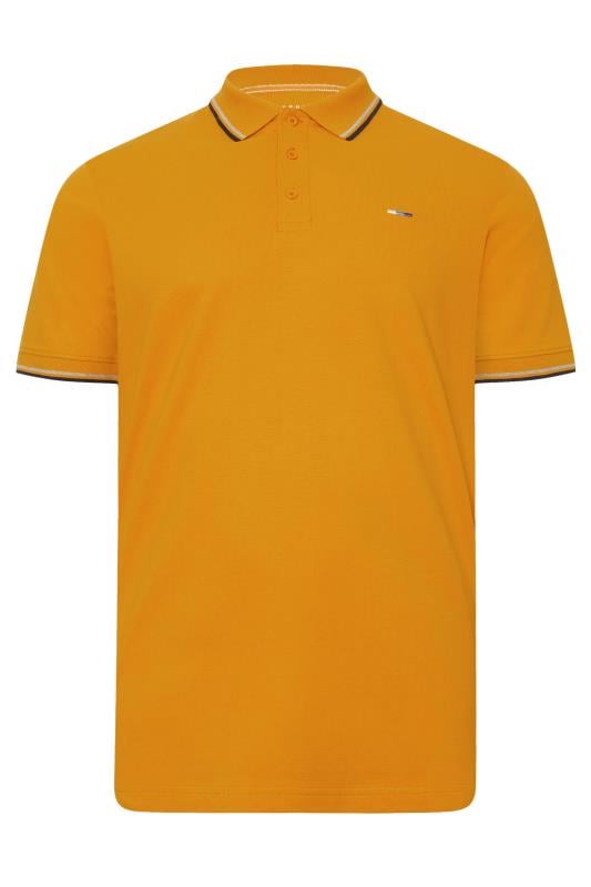 BadRhino Big & Tall Mustard Yellow Tipped Polo Shirt | BadRhino  4