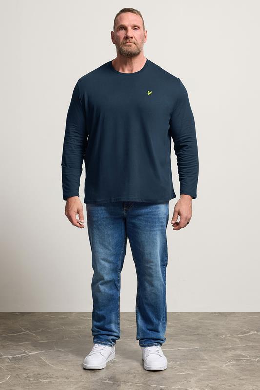 LYLE & SCOTT Big & Tall Navy Blue Long Sleeve T-Shirt | BadRhino 1