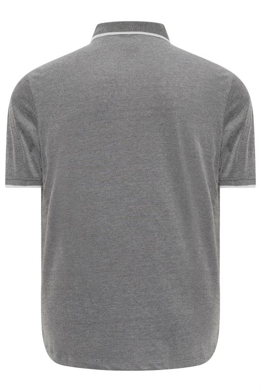 BLEND Big & Tall Grey Logo Polo Shirt | BadRhino 2