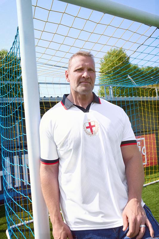 BadRhino Big & Tall White England Football Polo Shirt