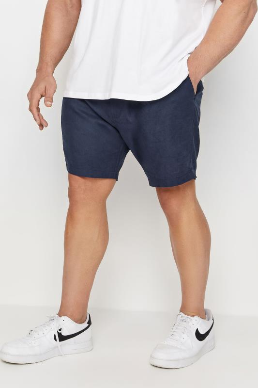 BadRhino Big & Tall Navy Blue Linen Shorts 2