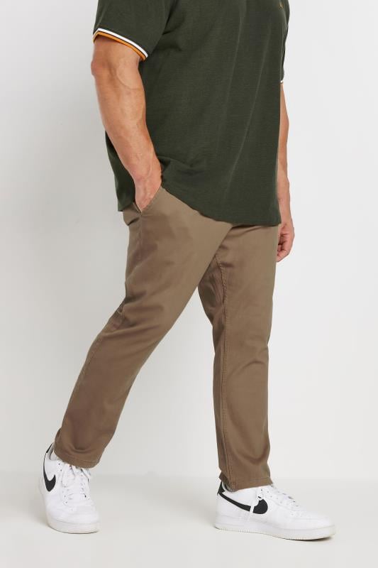 JACK & JONES Big & Tall Otter Brown 'Marco' Chino Trousers | BadRhino 1