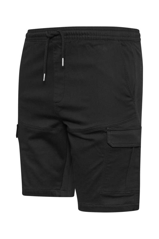 BadRhino Big & Tall Black Elasticated Waist Cargo Shorts | BadRhino 5