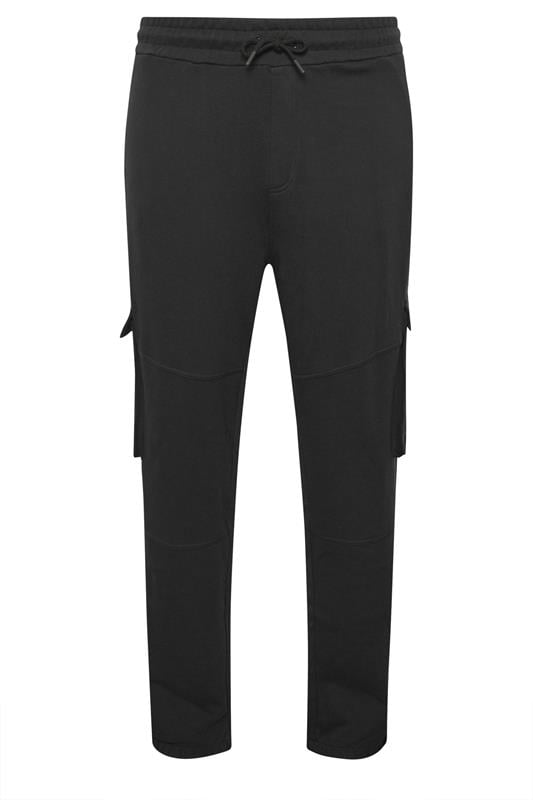 Men's  STUDIO A Big & Tall Black Cargo Joggers