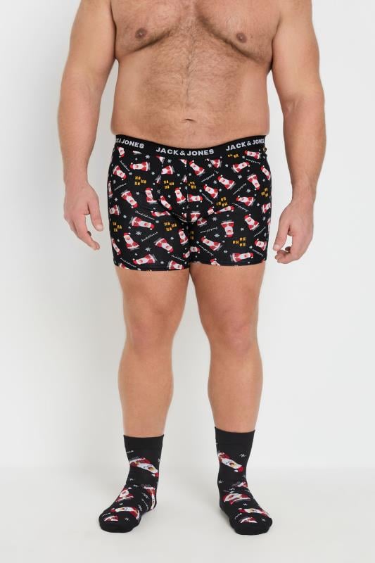 JACK & JONES Black Boxers & Socks 'HoHoHo' Gift Box | BadRhino 2