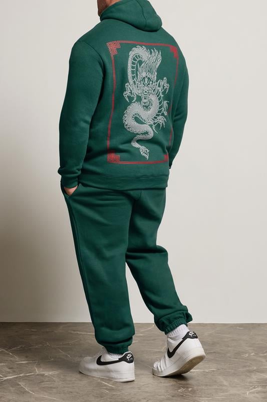 BadRhino Big & Tall Green Dragon Graphic Joggers | BadRhino 3