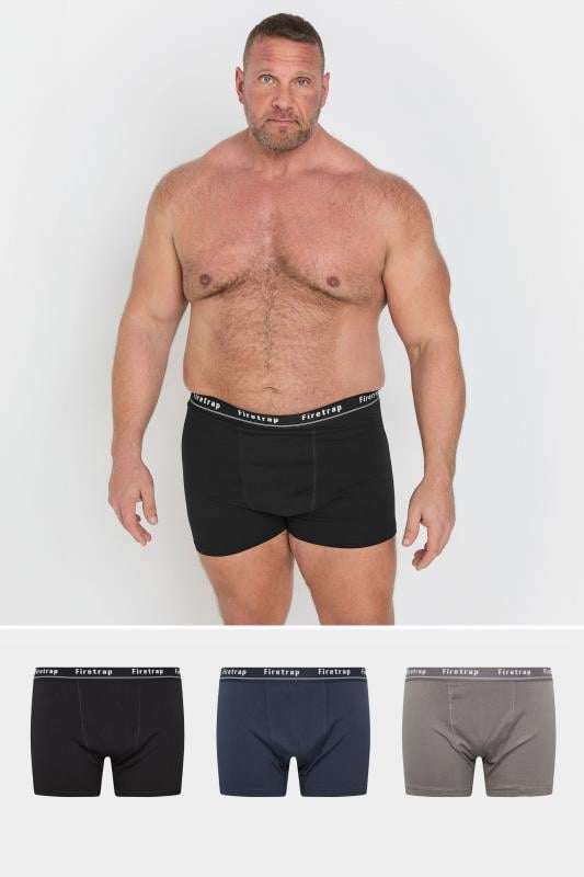 FIRETRAP 3 PACK Black & Navy Blue Boxers | BadRhino 1