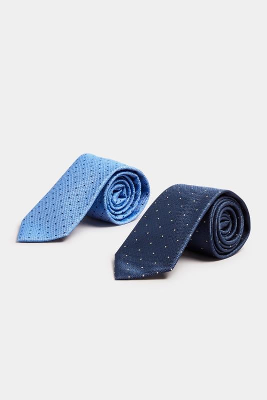 BadRhino Blue 2 PACK Polka Dot Textured Ties | BadRhino 2