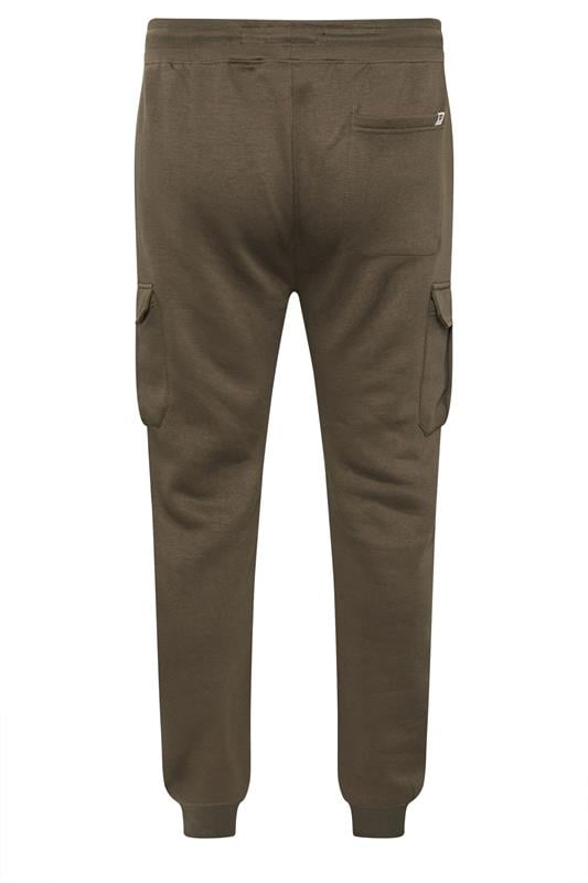D555 Big & Tall Khaki Green Cargo Cuffed Joggers | BadRhino 2