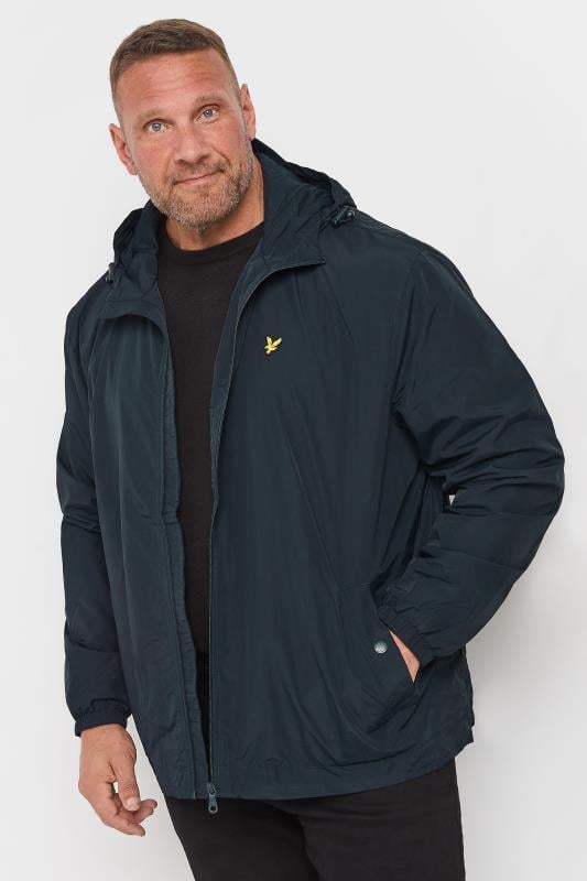 LYLE SCOTT Big Tall Navy Blue Zip Through Hooded Jacket BadRhino