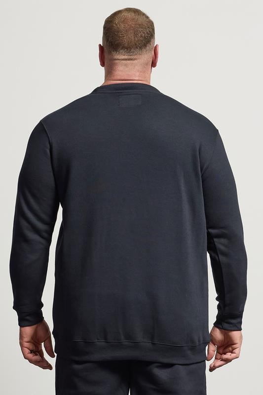 BadRhino Big & Tall Navy Blue Crew Neck Sweatshirt | BadRhino 3