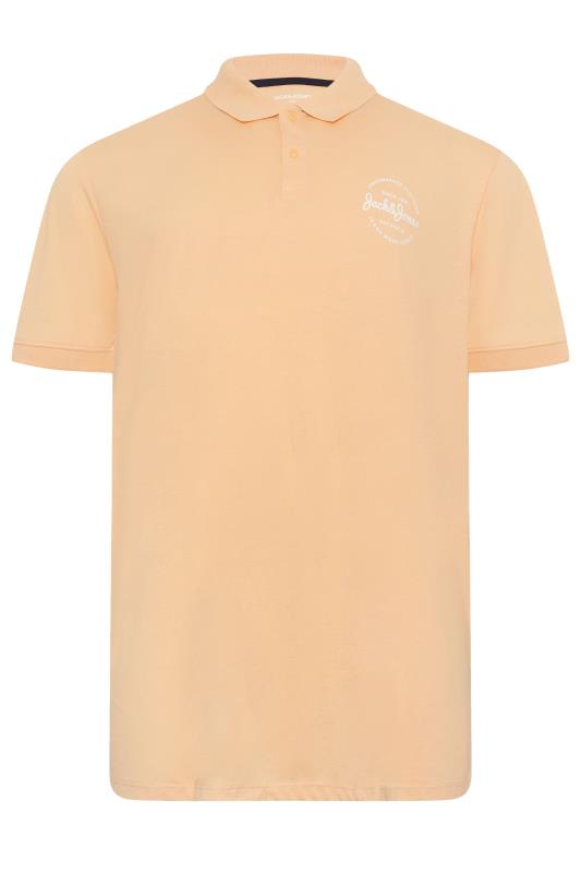JACK & JONES Orange Short Sleeve Polo Shirt | BadRhino 3