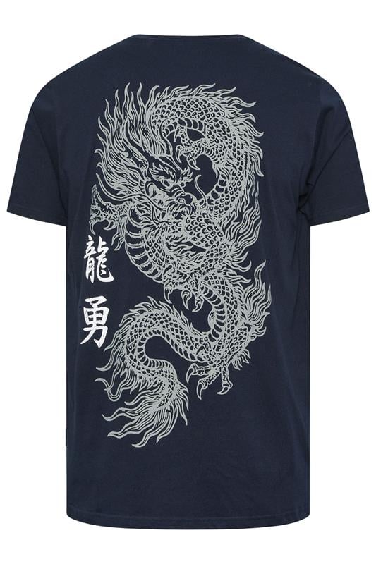 BadRhino Big & Tall Navy Blue Japanese Graphic T-Shirt | BadRhino 2