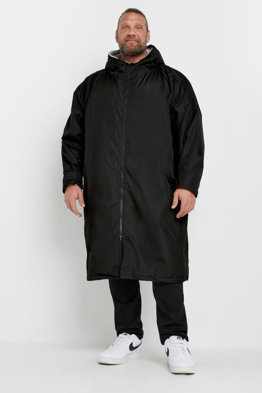 D555 Big & Tall Black Sherpa Lined Waterproof Changing Robe | BadRhino 1