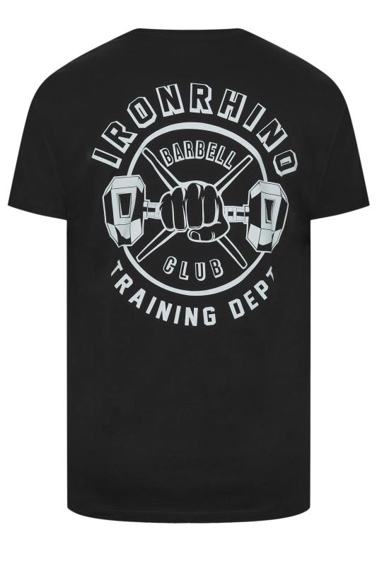 IronRhino Big & Tall Black Dumbbell Print 'Training Dept' T-Shirt | BadRhino 6