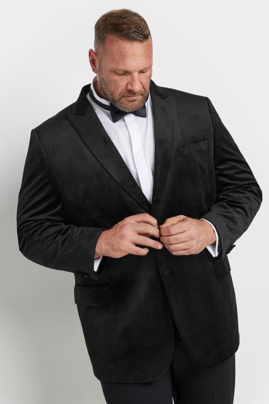 BadRhino Big & Tall Black Tailored Velvet Blazer | BadRhino 3