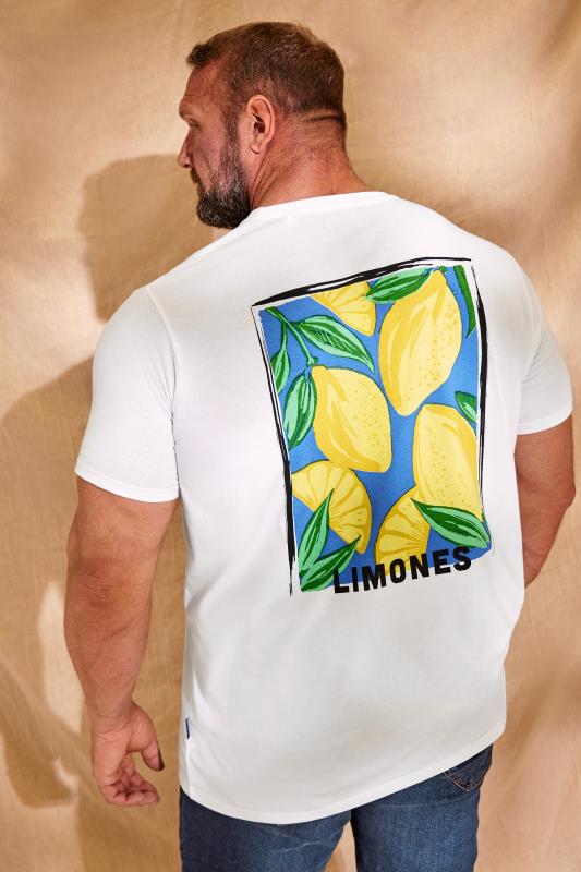 Men's  BadRhino Big & Tall White 'Limones' Lemon Graphic T-Shirt