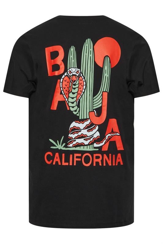 JACK & JONES Big & Tall Black 'Baja California' Graphic Print Crew Neck T-Shirt | BadRhino 2