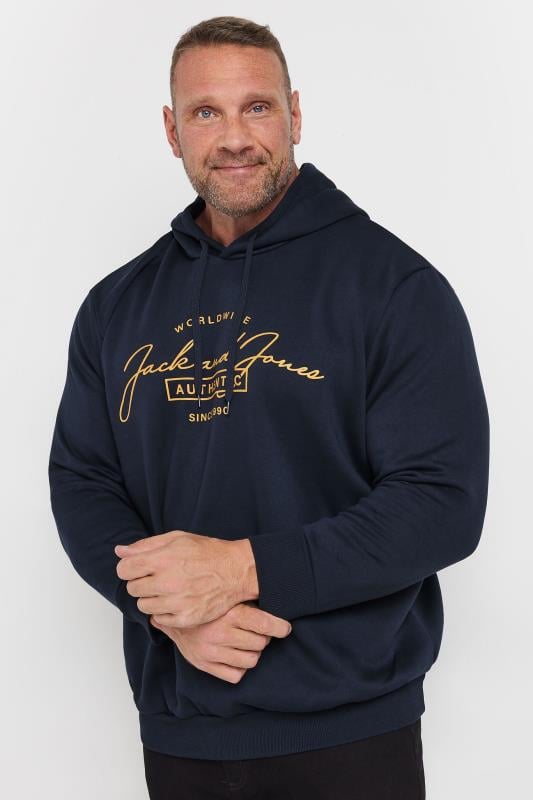 Men's  JACK & JONES Big & Tall Navy Blue Logo Hoodie