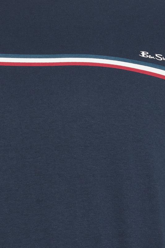 BEN SHERMAN Big & Tall Navy Blue Core Stripe T-Shirt | BadRhino 4