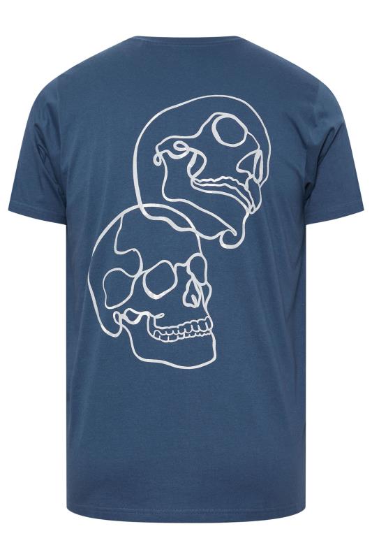 BadRhino Big & Tall Blue Skull Print Graphic T-Shirt | BadRhino 6