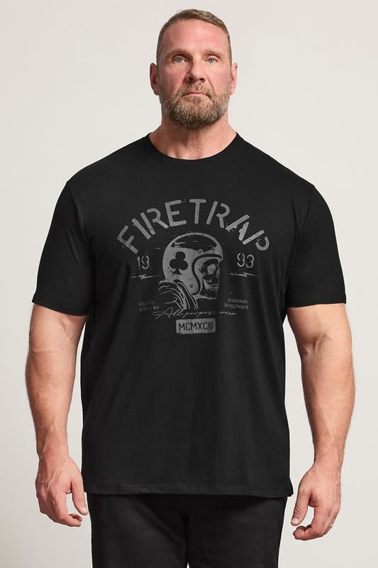 FIRETRAP Big & Tall Black Forged Iron Print T-Shirt
